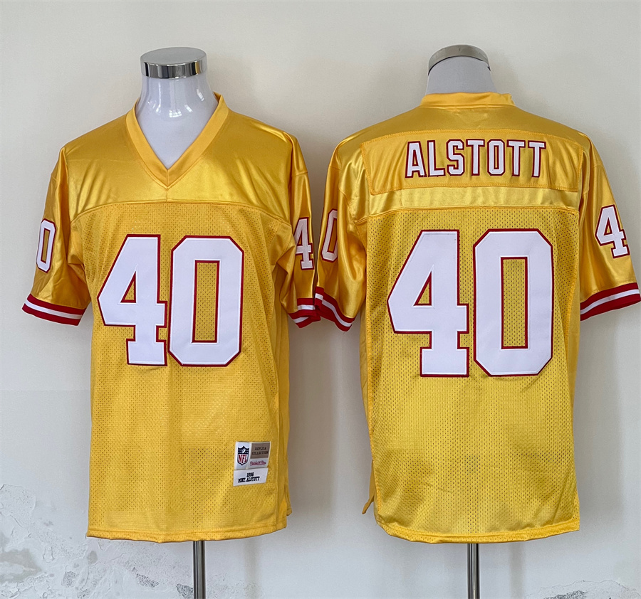 Men's Tampa Bay Buccaneers Mike Alstott Mitchell & Ness Yellow Legacy Jersey